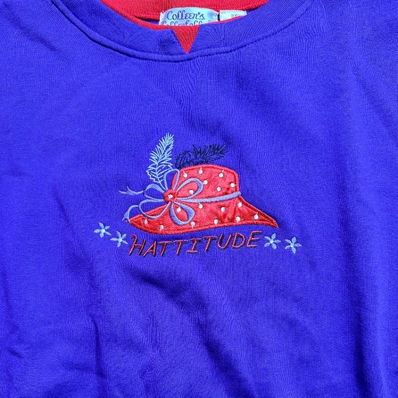 Red Hat Lady Red Hat Sweatshirt Long Sleeve Red and Purple 3X "Hatitude" - Picture 7 of 10